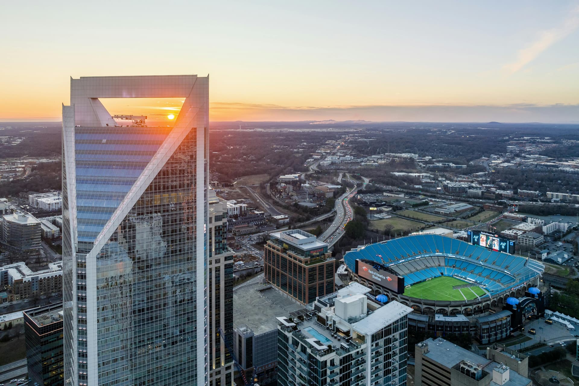 Charlotte skyline viewed from Dilworth